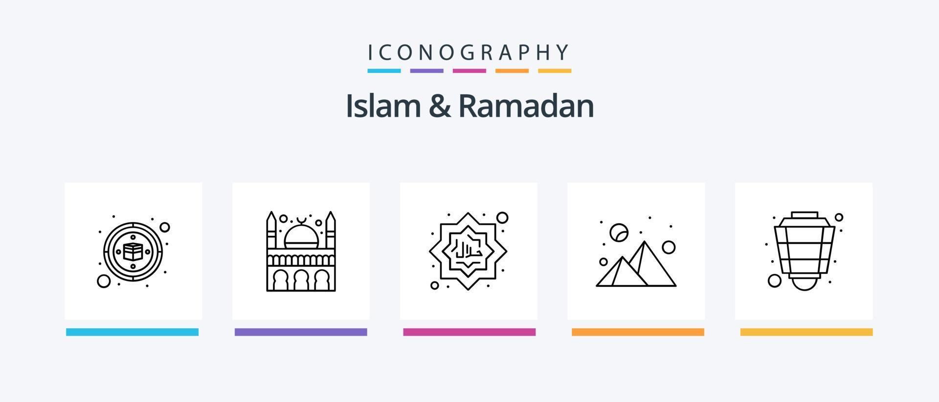 paquete de iconos de islam y ramadan line 5 que incluye musulmán. decoración. nube. musulmán. religión. diseño de iconos creativos vector