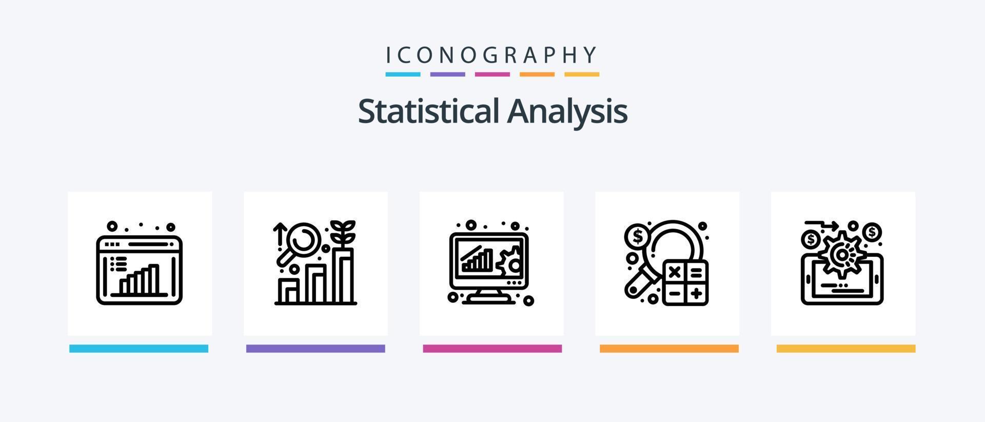 Statistical Analysis Line 5 Icon Pack Including statistic. data. analysis. business. setting. Creative Icons Design vector