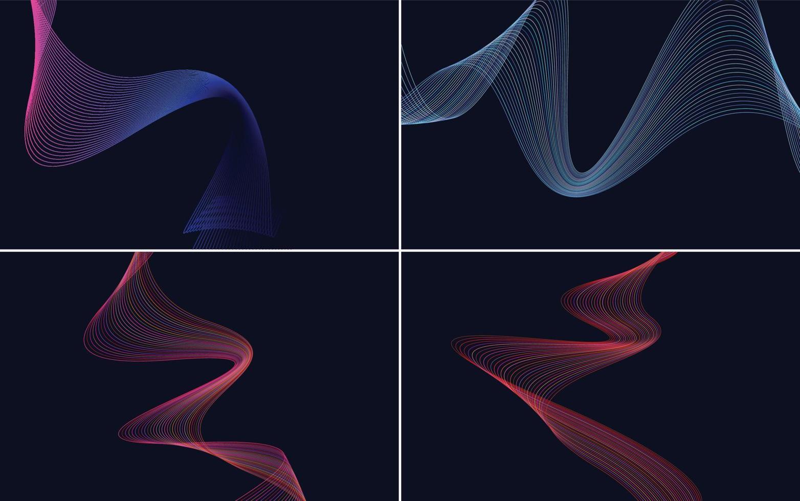 Wave curve abstract vector backgrounds for a stylish and professional look