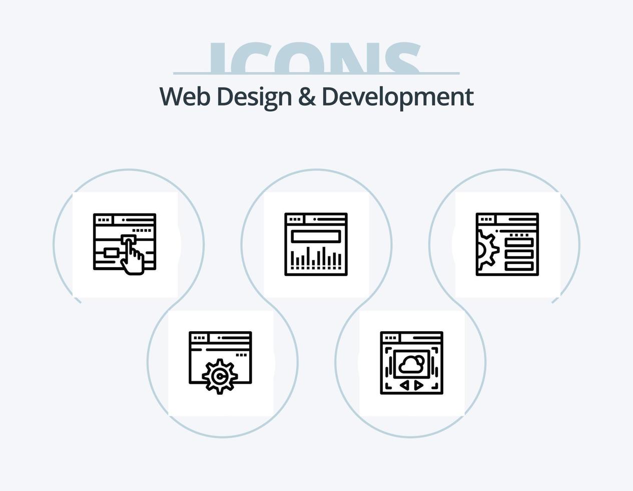 Web Design And Development Line Icon Pack 5 Icon Design. . google. cloud sharing. data. mp music vector