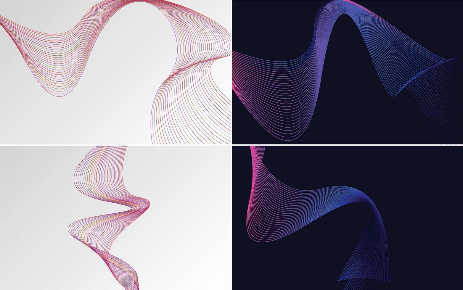 Collection of geometric minimal lines pattern set vector