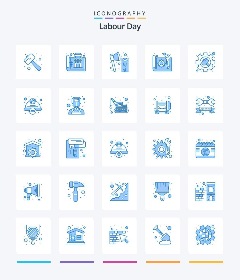 Creative Labour Day 25 Blue icon pack  Such As construction. architecture. plan. wood. cutting vector