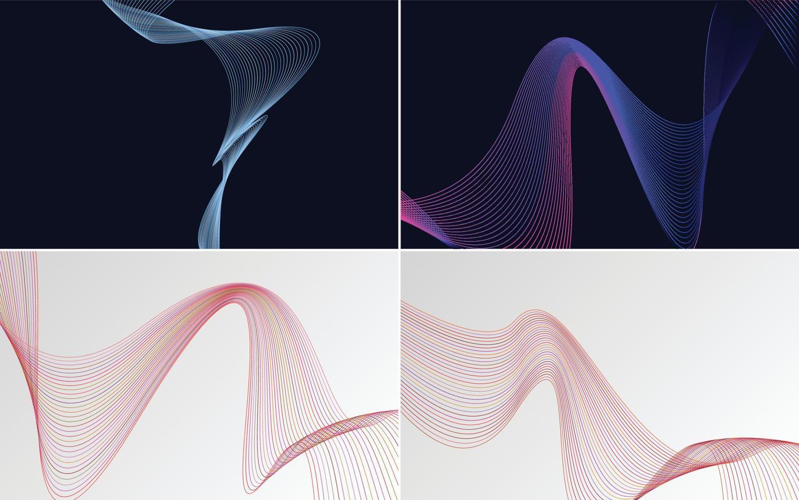 Wave curve abstract vector backgrounds for a unique and eye-catching look