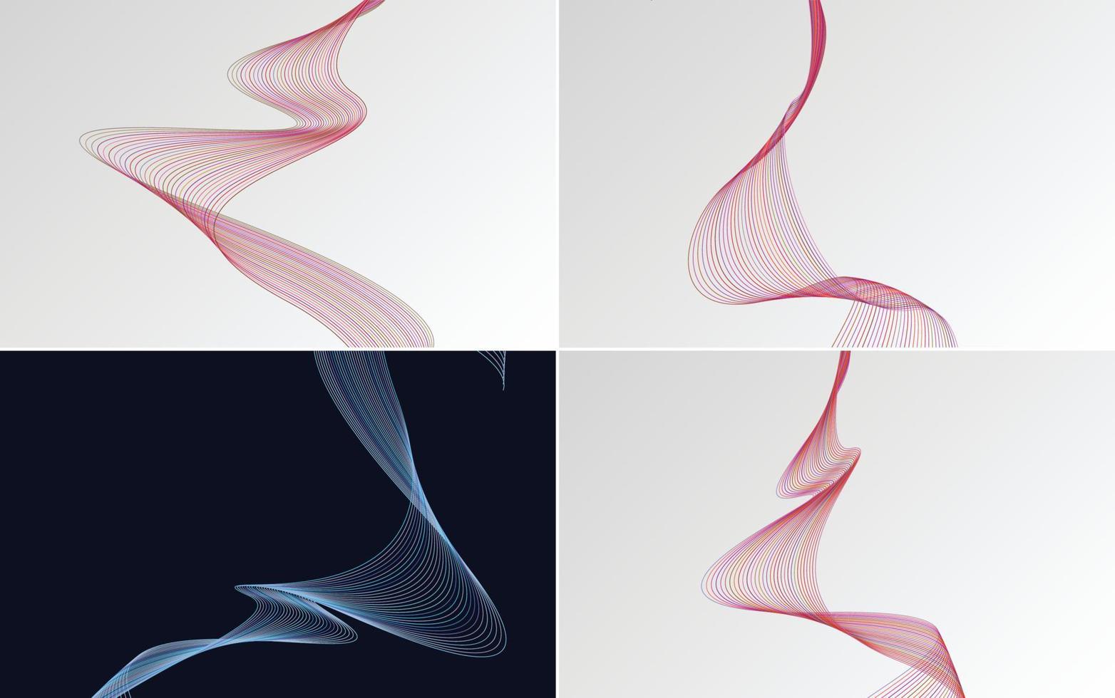 Add a modern touch to your project with these geometric wave pattern backgrounds vector