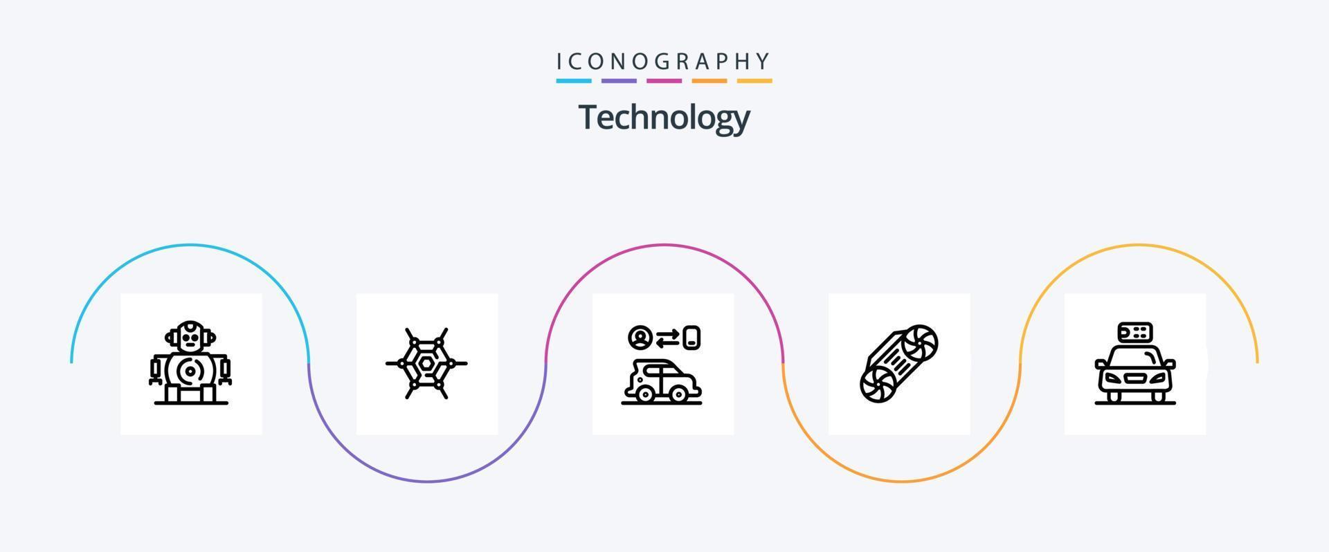 Technology Line 5 Icon Pack Including power. electric. man. ecology. technology vector