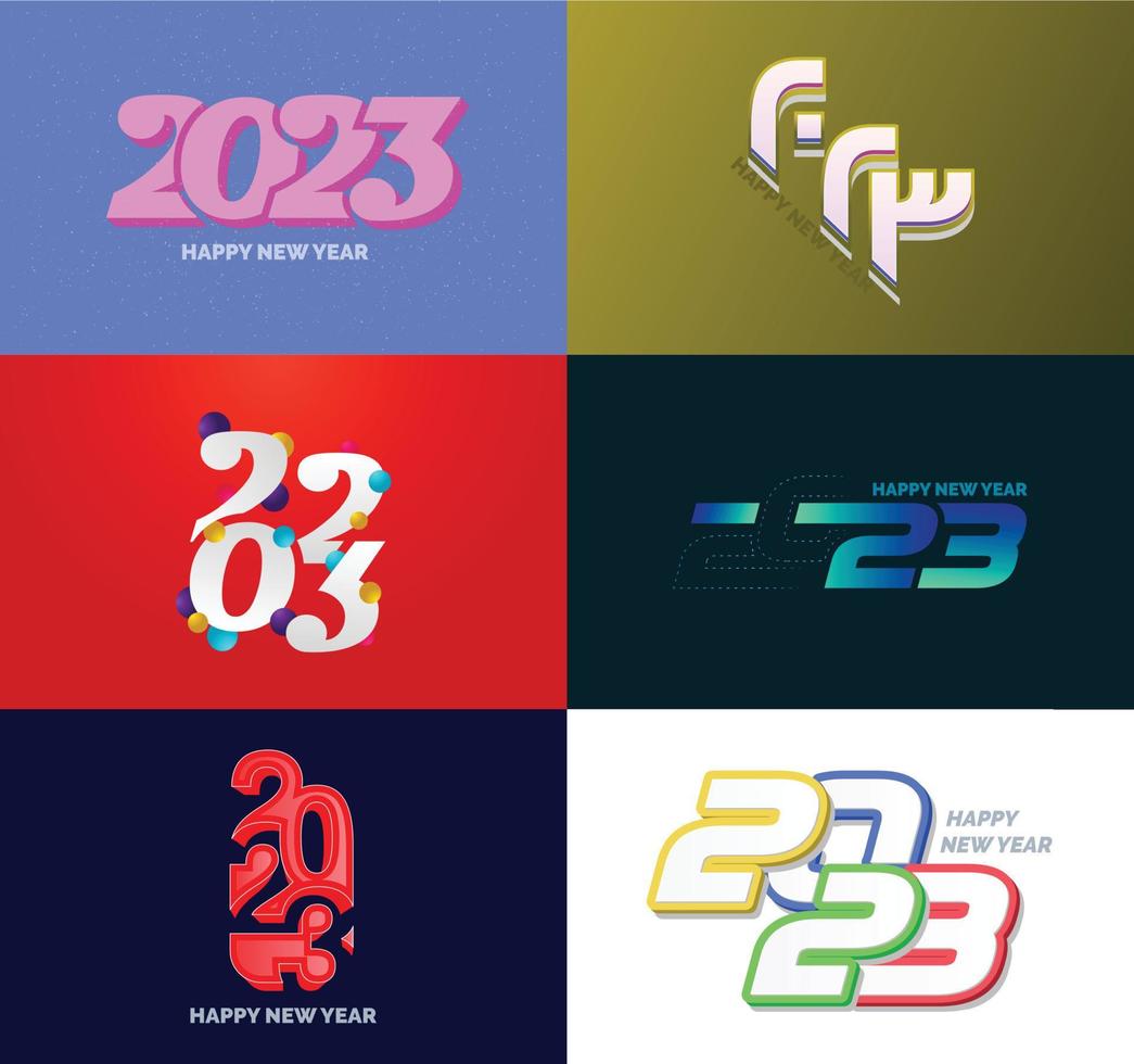 Big Set of 2023 Happy New Year logo text design 2023 number design template vector
