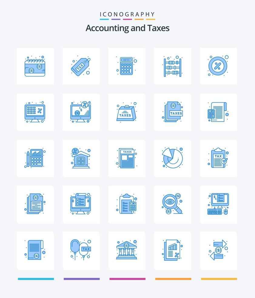 Creative Taxes 25 Blue icon pack  Such As finance. counter. finance. money. finance vector