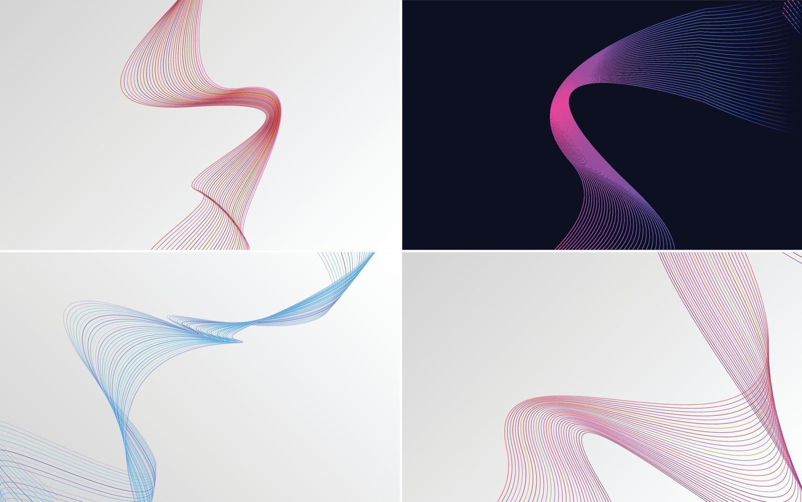 Wave curve abstract vector backgrounds for a stylish and professional look