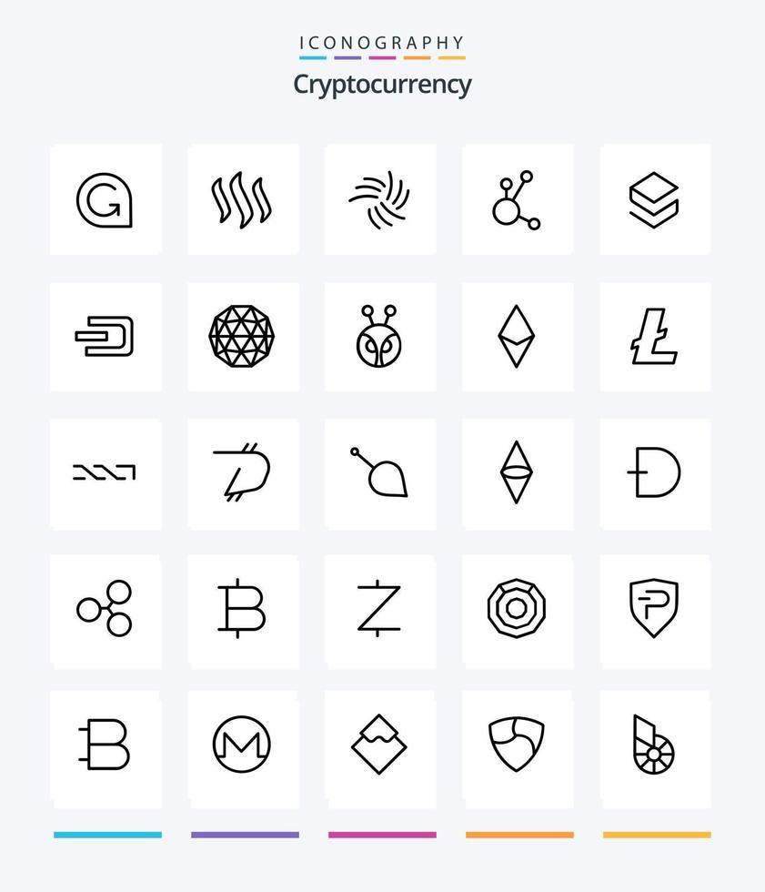 Creative Cryptocurrency 25 OutLine icon pack  Such As bitconnect . crypto currency. crypto . crypto . iota vector