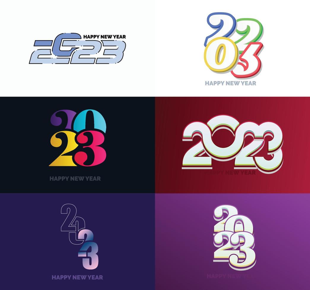 Big Set of 2023 Happy New Year logo text design 2023 number design template vector