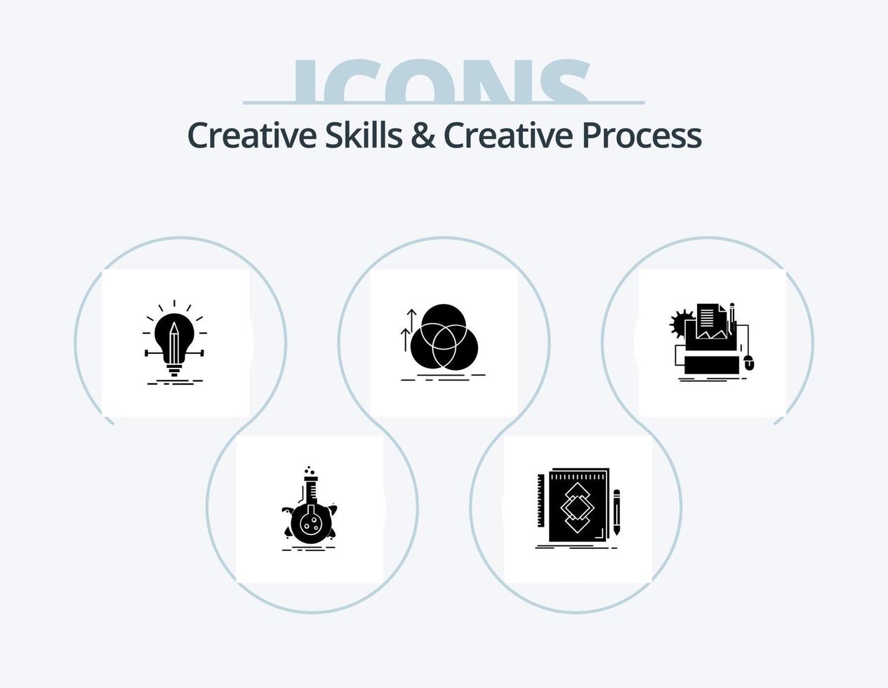 Creative Skills And Creative Process Glyph Icon Pack 5 Icon Design ...