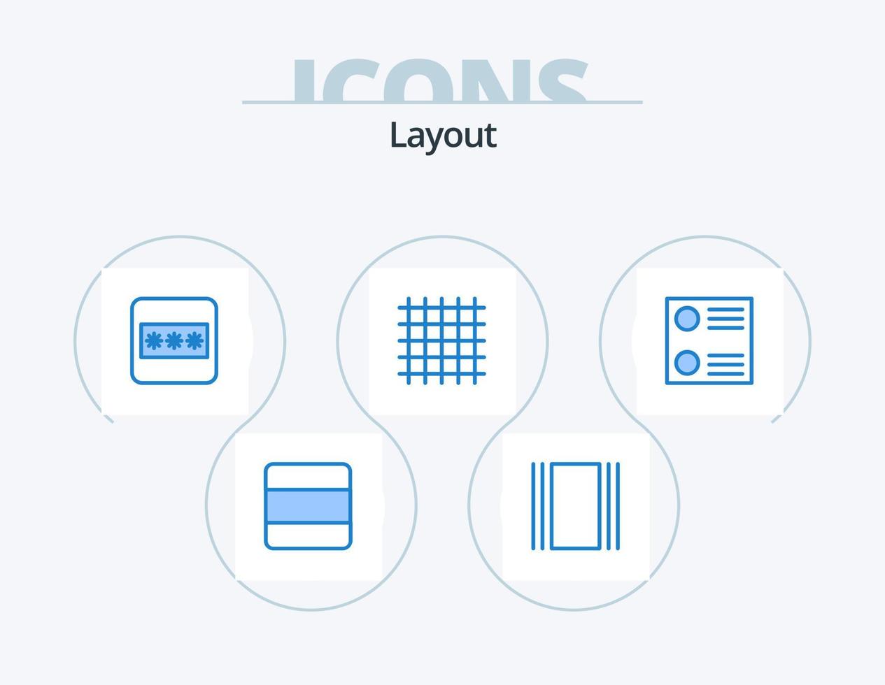 diseño azul icono paquete 5 diseño de iconos. . lista. campo. línea de corriente. disposición vector