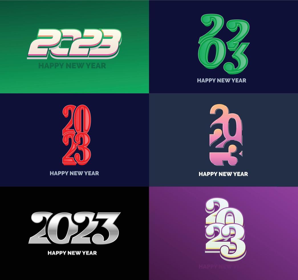 Big Set of 2023 Happy New Year logo text design 2023 number design template vector