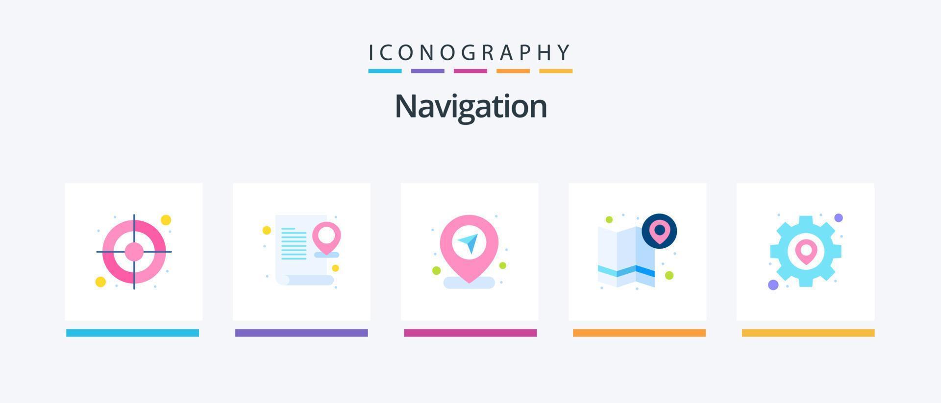 paquete de iconos de 5 planos de navegación que incluye equipo. dirección. ubicación. ubicación. en línea. diseño de iconos creativos vector