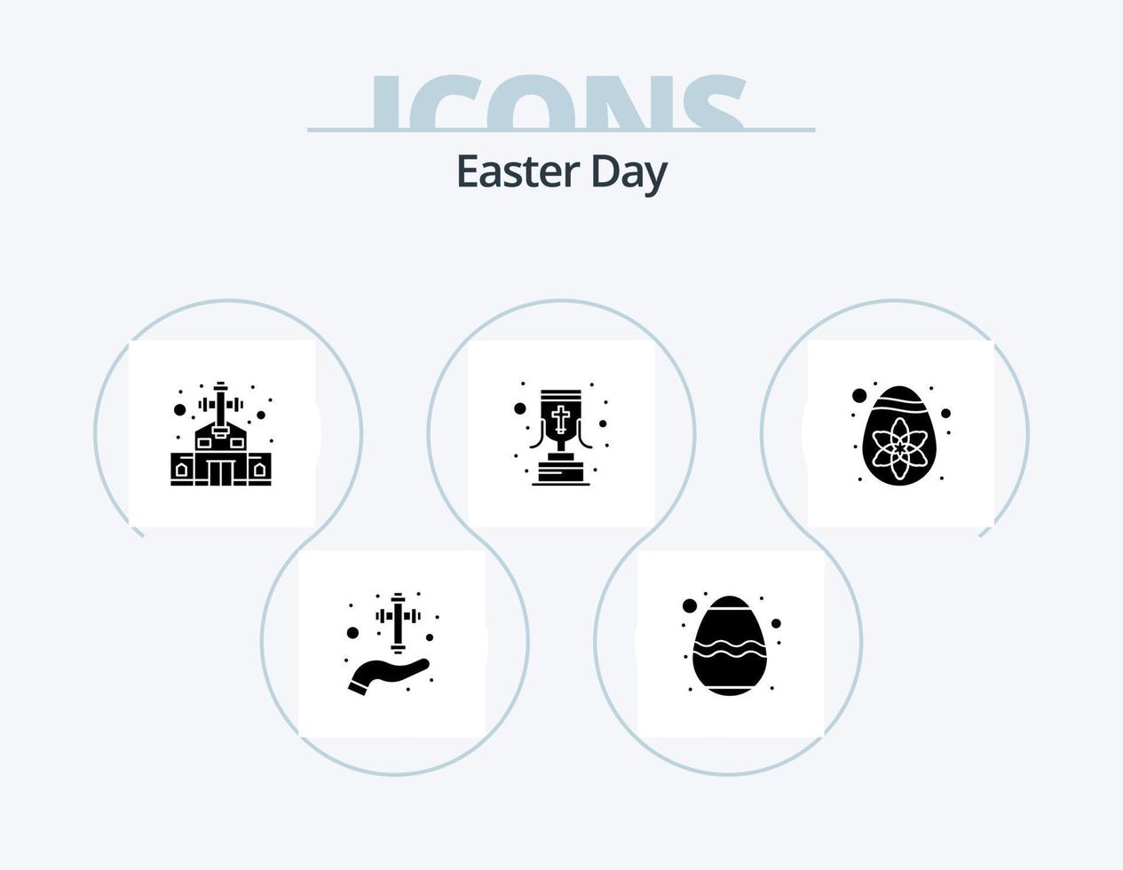 Easter Glyph Icon Pack 5 Icon Design. decoration. reward. festival. goblet. christian cross vector