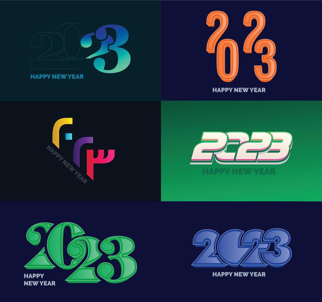 Big Set of 2023 Happy New Year logo text design 2023 number design template vector