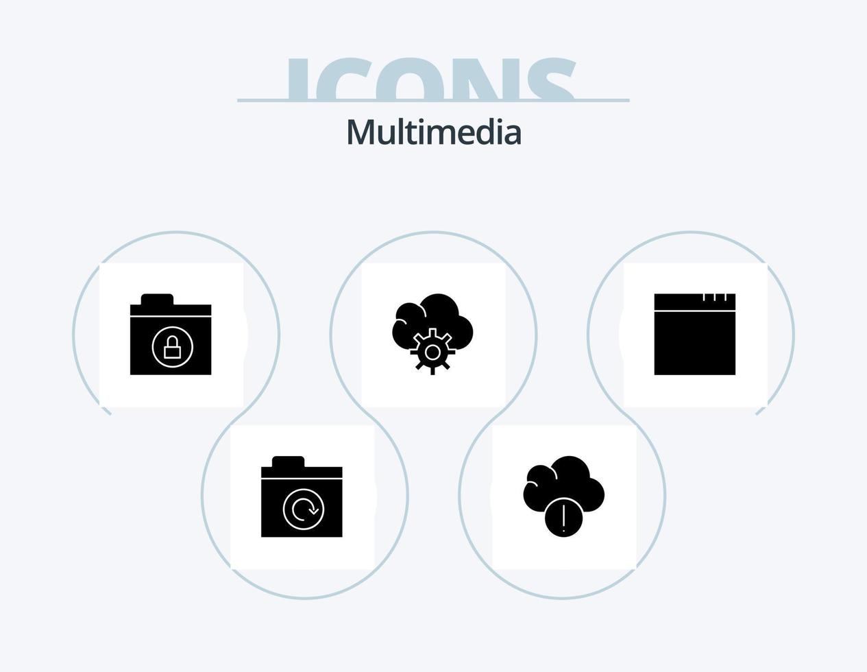 Multimedia Glyph Icon Pack 5 Icon Design. . lock. . app vector