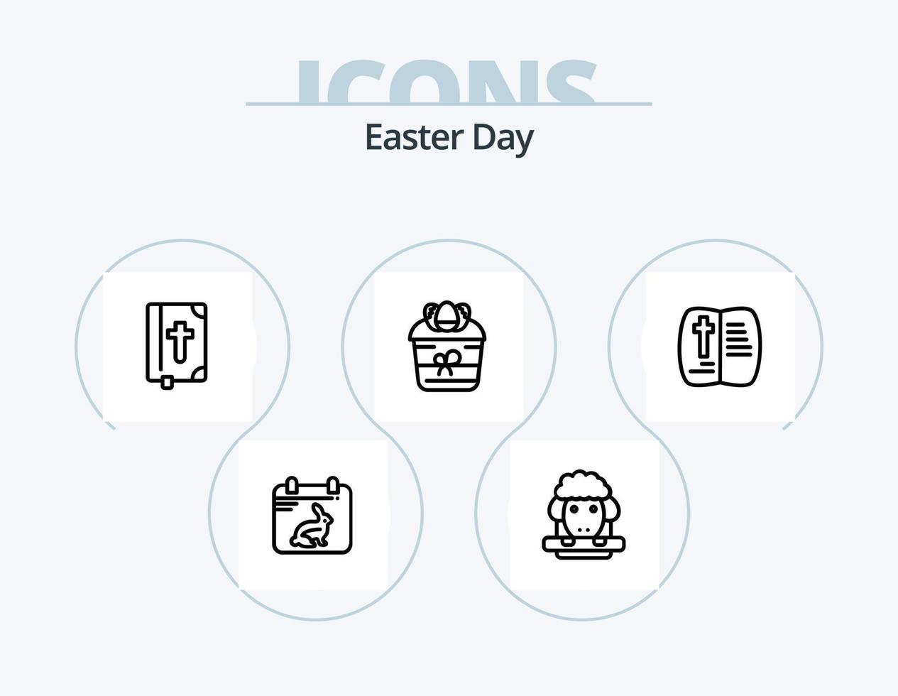 Easter Line Icon Pack 5 Icon Design. easter. egg. easter. easter egg. decoration vector