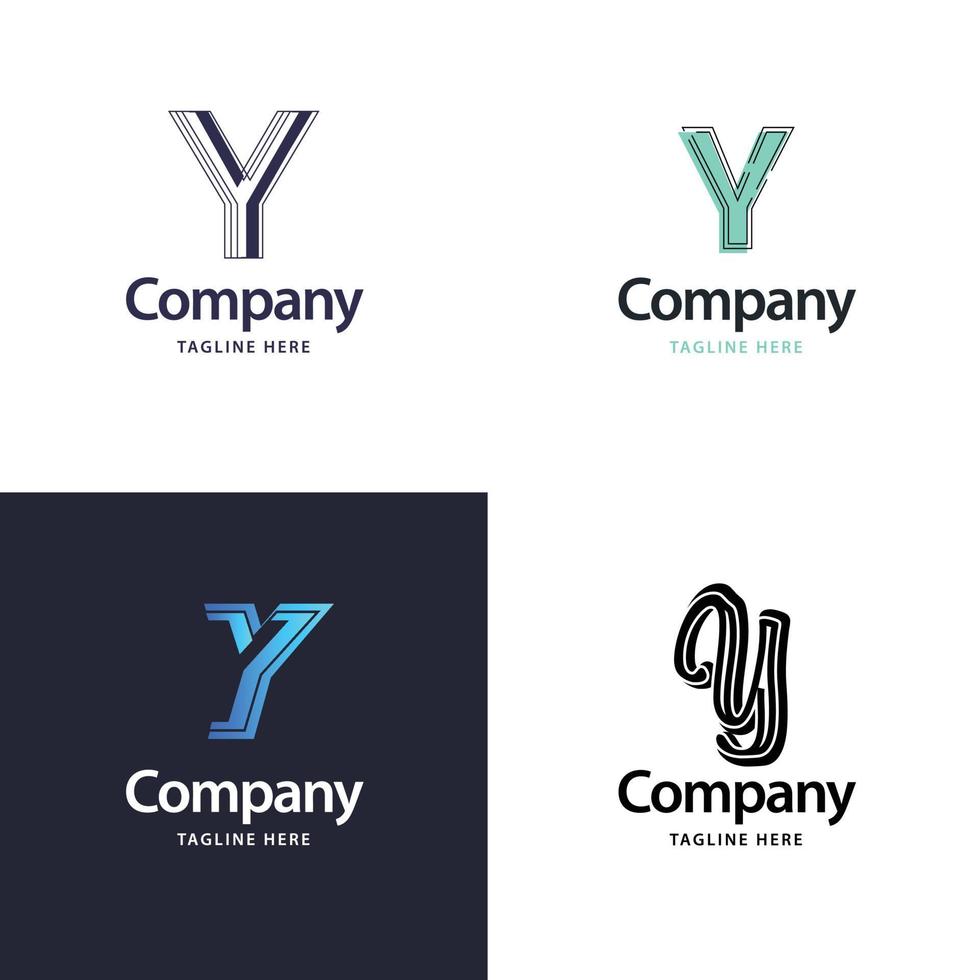 letra y diseño de paquete de logotipos grandes diseño de logotipos modernos y creativos para su negocio vector