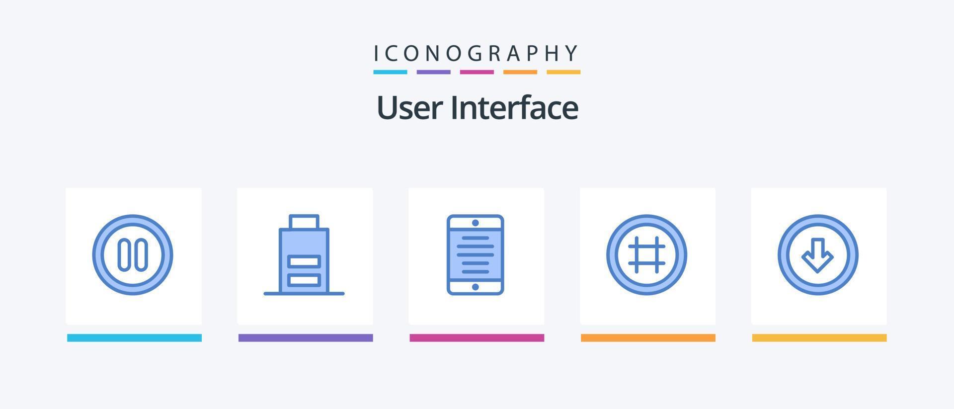 User Interface Blue 5 Icon Pack Including user. arrow. mobile phone. user. interface. Creative Icons Design vector
