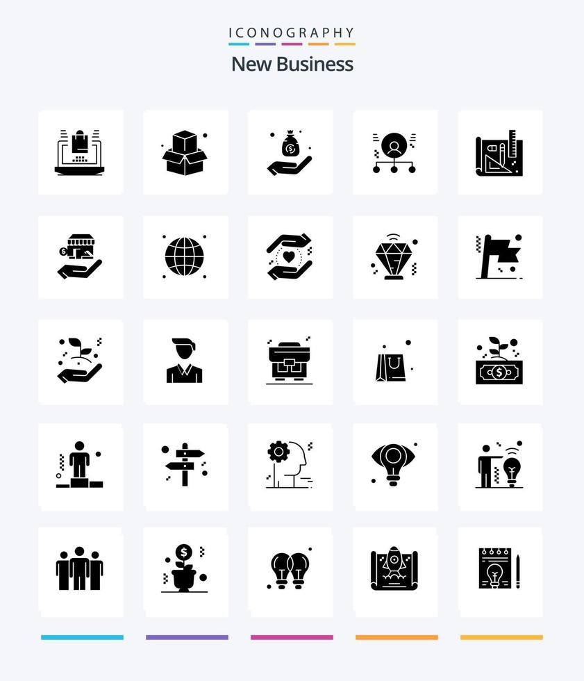 Creative New Business 25 Glyph Solid Black icon pack  Such As employee.. office. hand. business vector