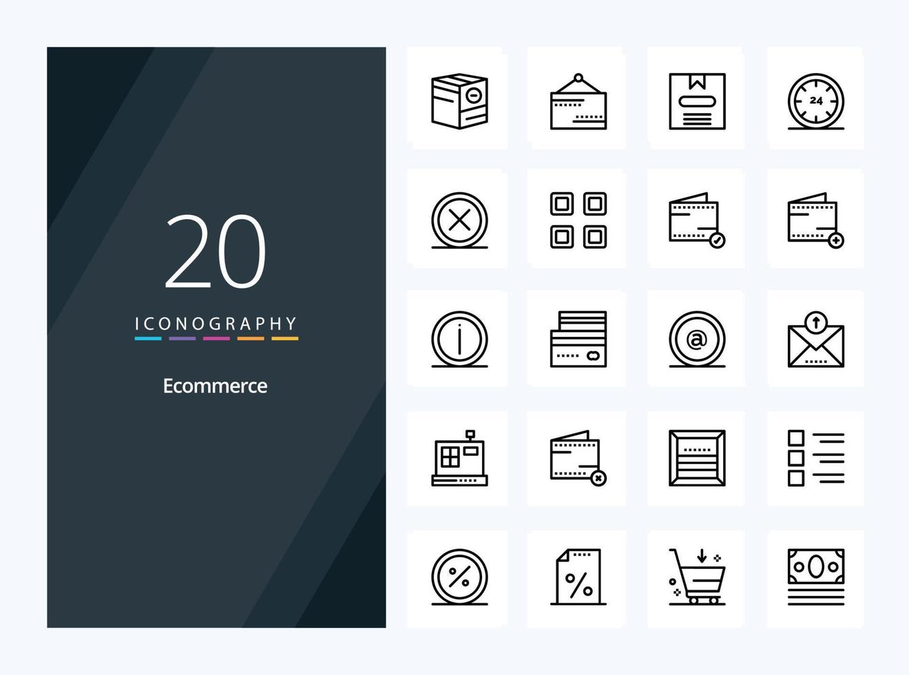 20 Ecommerce Outline icon for presentation vector