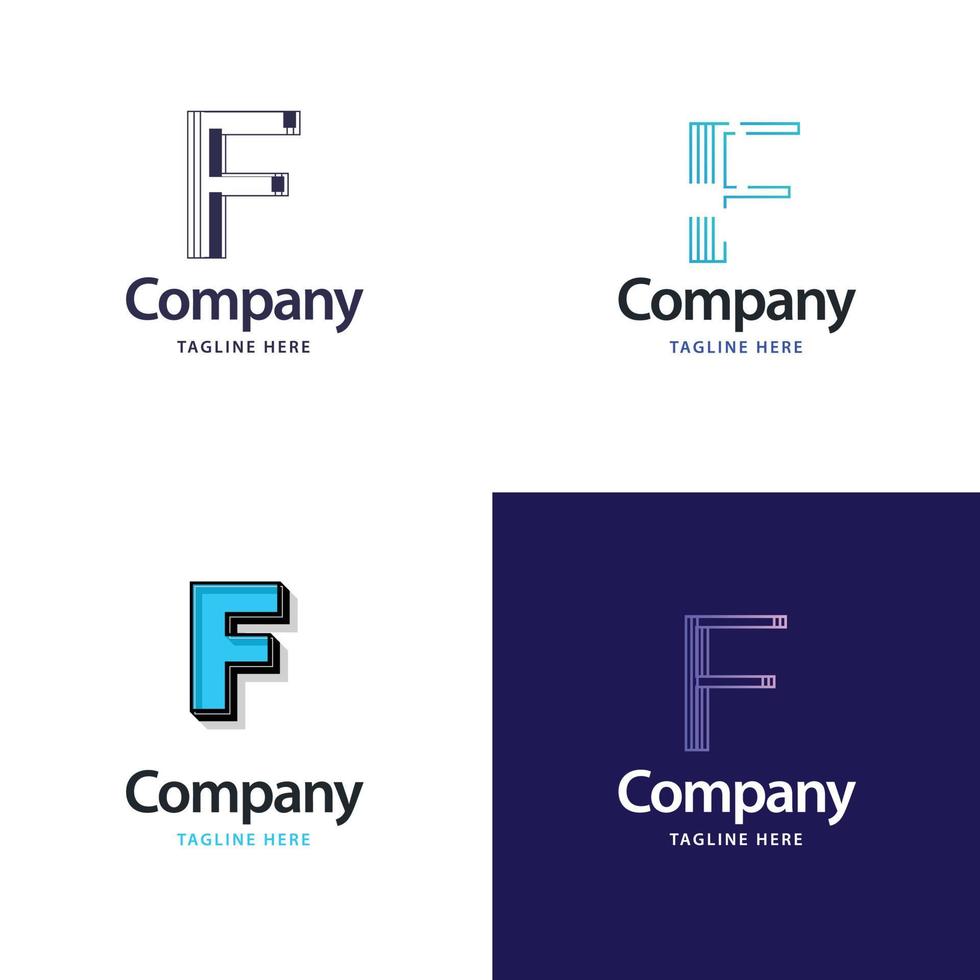 Letter F Big Logo Pack Design Creative Modern logos design for your business vector