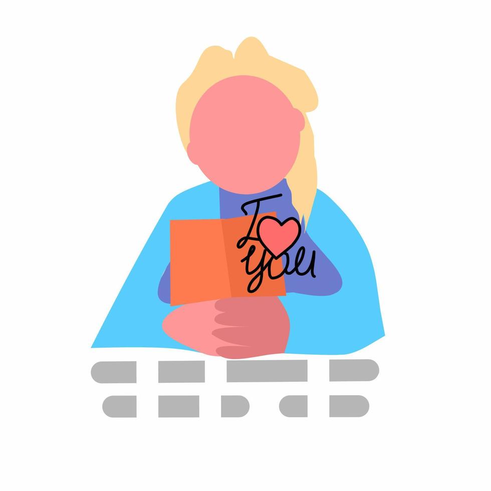 Vector illustration. A woman who received a love letter. Flat design.
