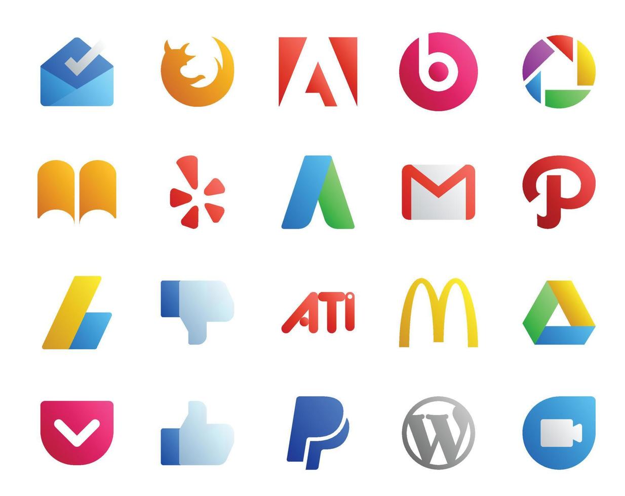 20 Social Media Icon Pack Including mcdonalds dislike adwords ads path vector