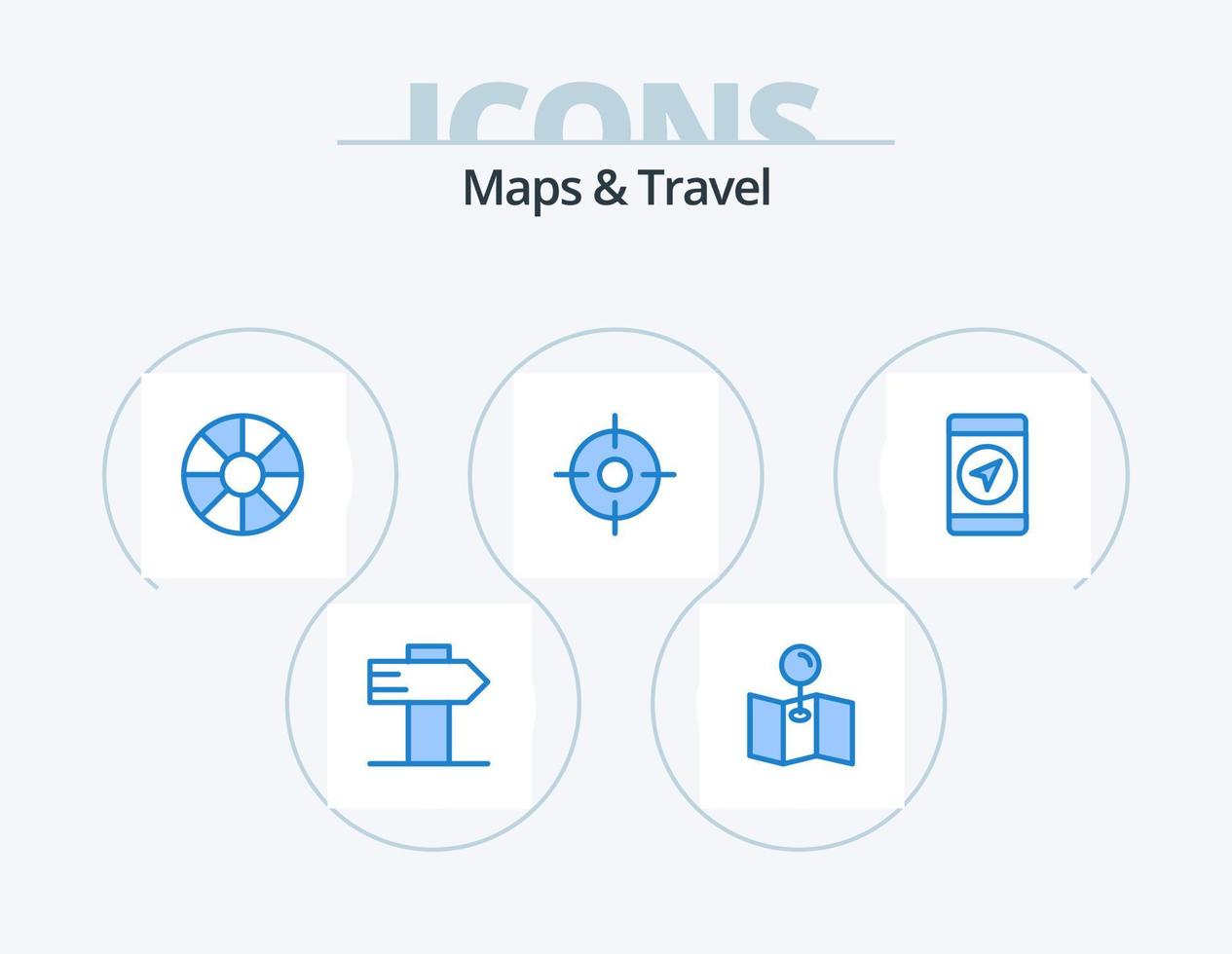 Maps and Travel Blue Icon Pack 5 Icon Design. . gps. . location vector