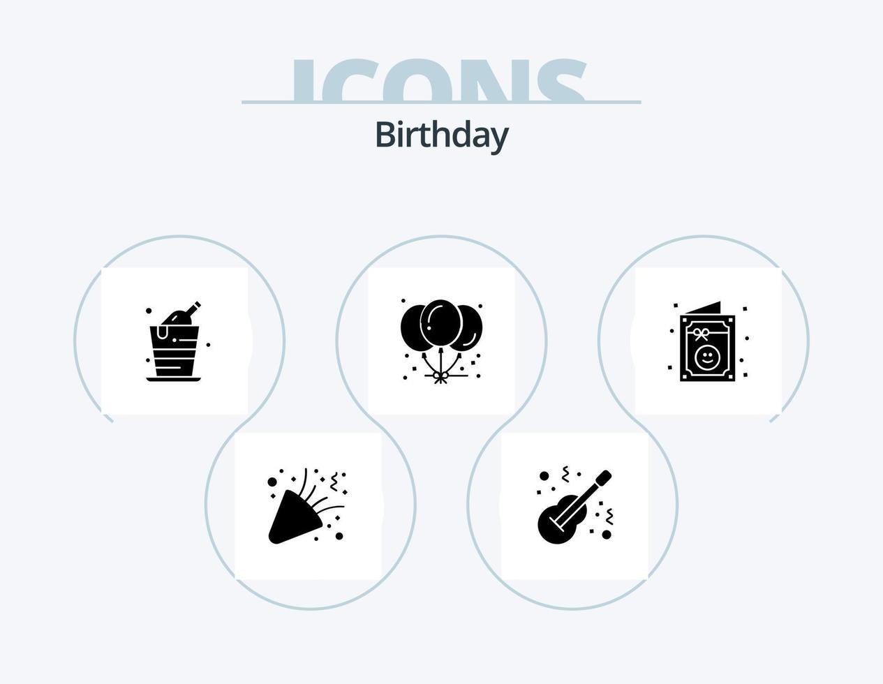 Birthday Glyph Icon Pack 5 Icon Design. birthday. celebration. musical. birthday. party vector