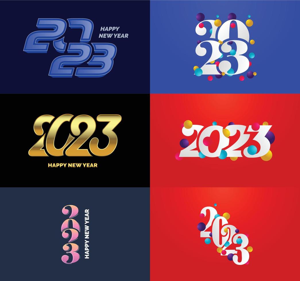 Big Set of 2023 Happy New Year logo text design 2023 number design template vector