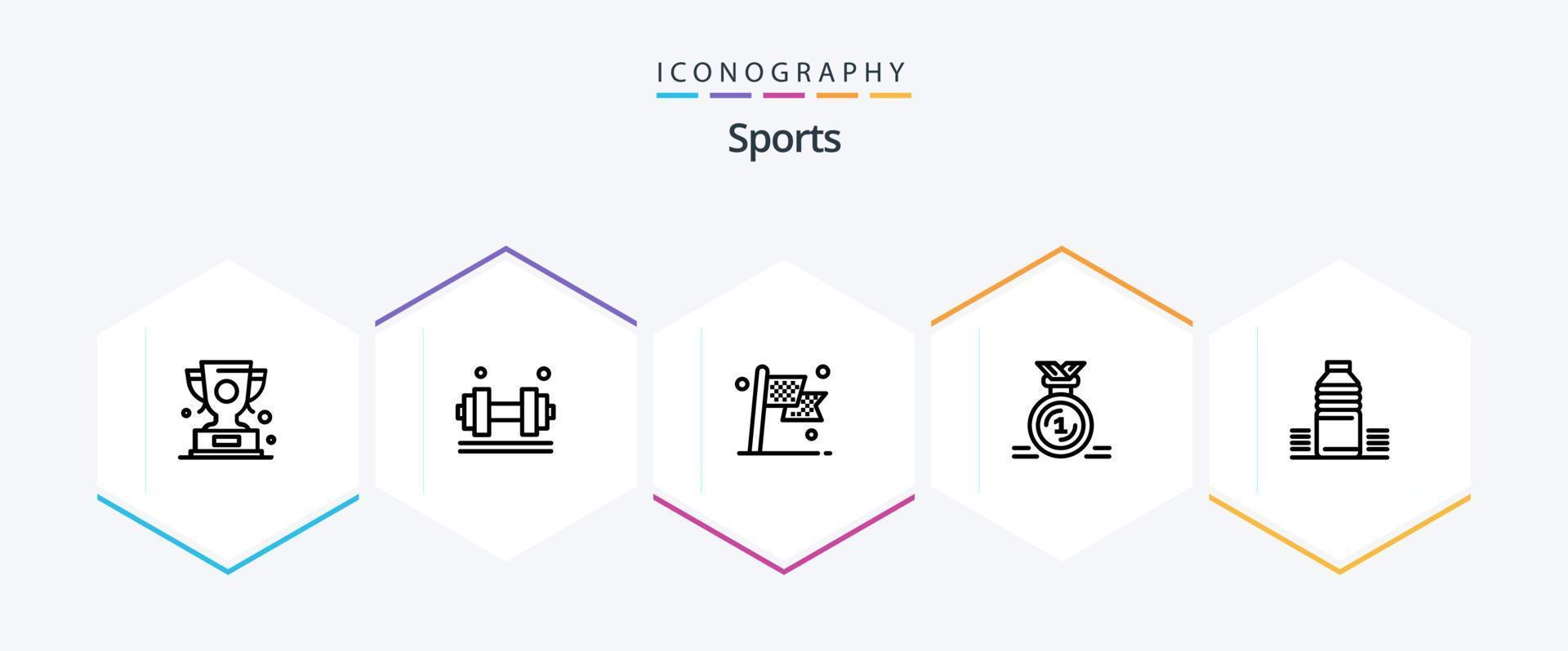 Sports 25 Line icon pack including first. award. gym. flag. destination vector
