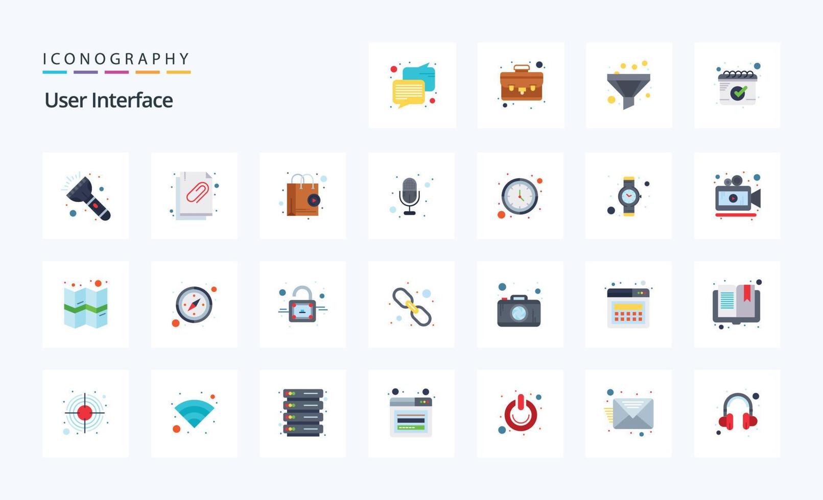 25 User Interface Flat color icon pack 19223202 Vector Art at Vecteezy