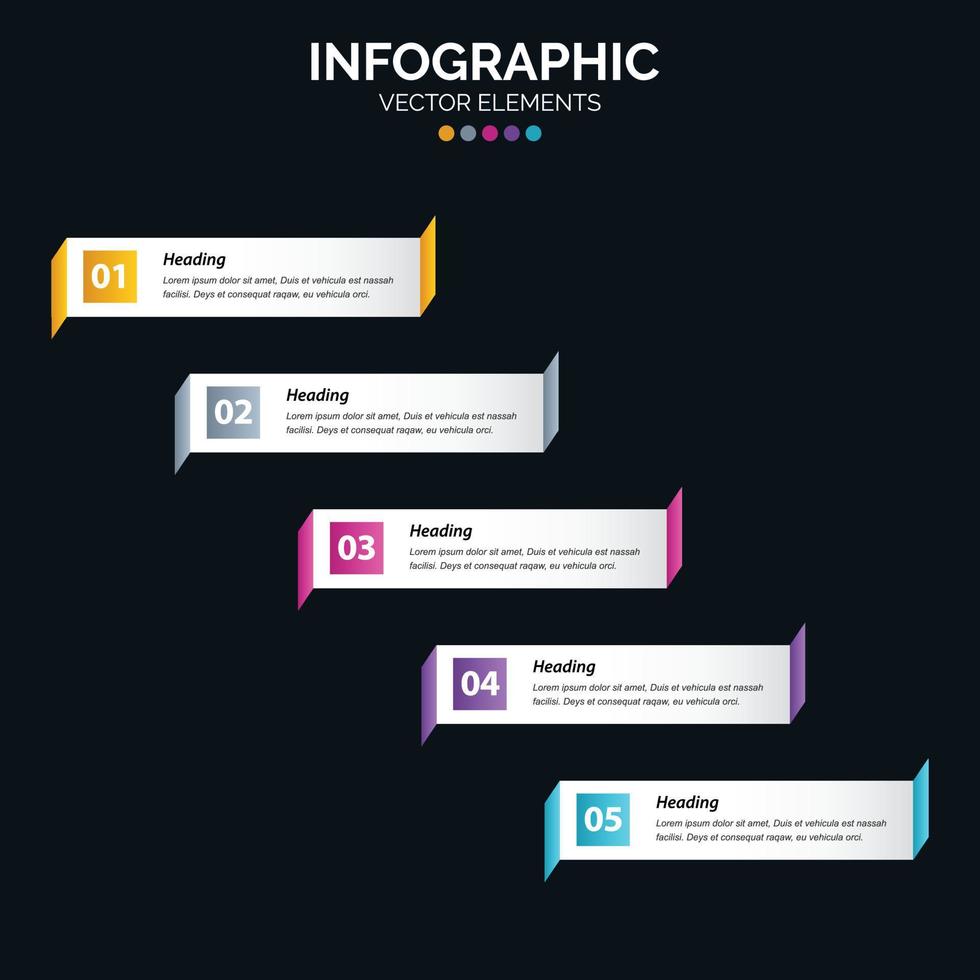 5 Steps Infographics design vector and marketing can be used for workflow layout