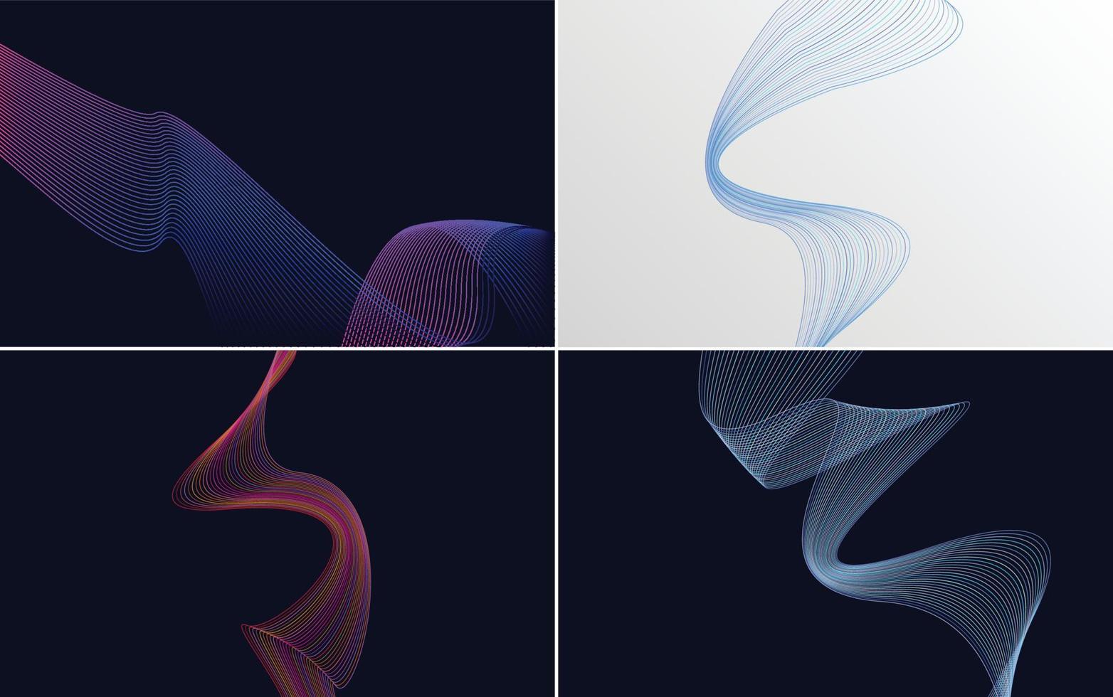 Collection of geometric minimal lines pattern set vector