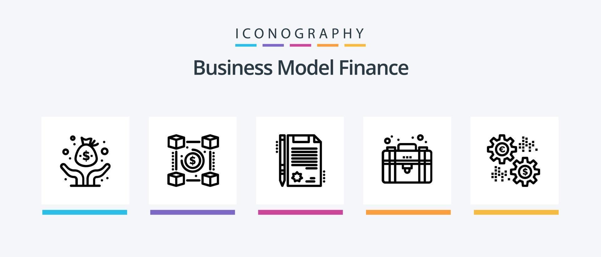 Finance Line 5 Icon Pack Including blockchain. planning. payment. business. report. Creative Icons Design vector