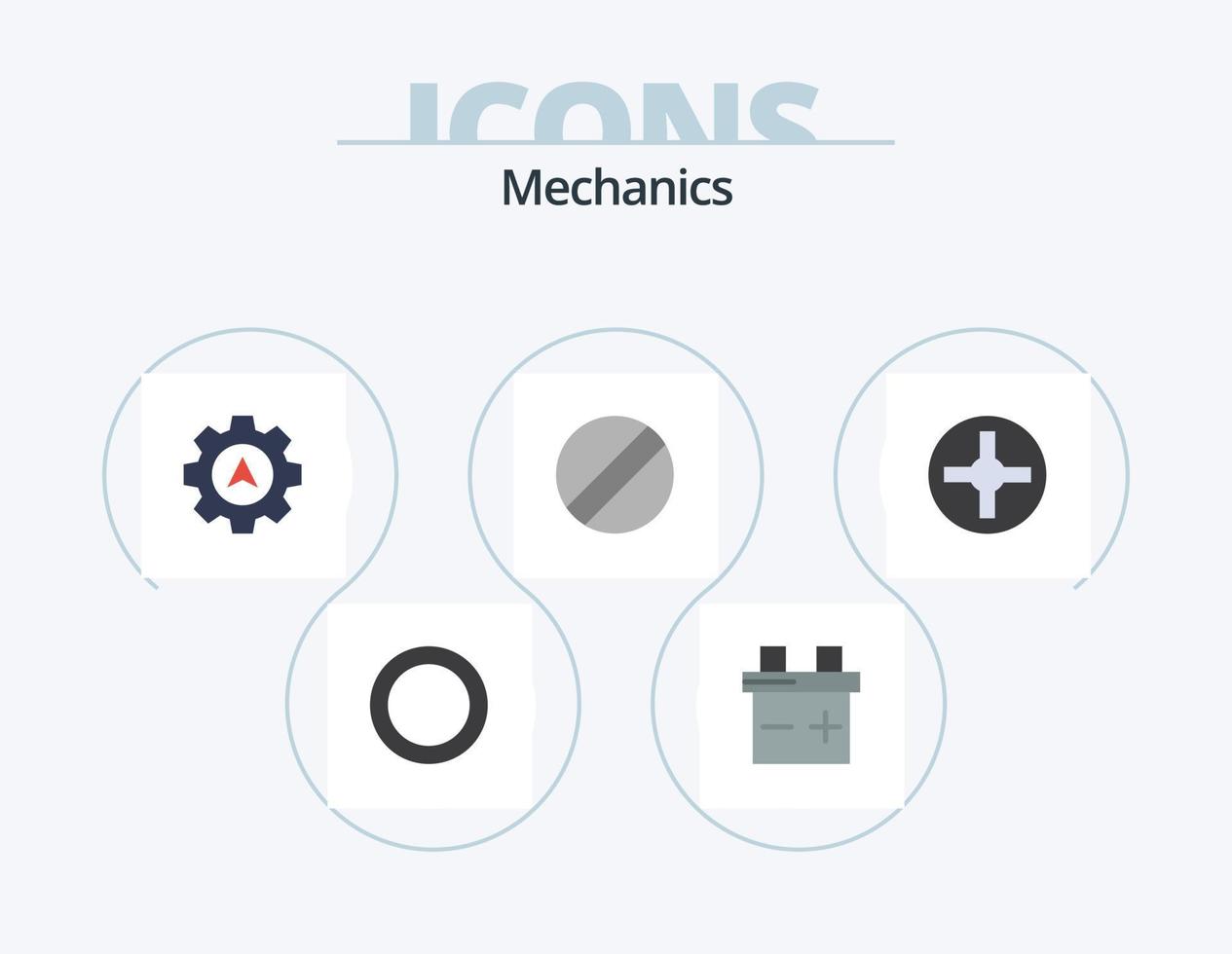 Mecánica icono plano paquete 5 diseño de iconos. . cuchilla. destornillador vector