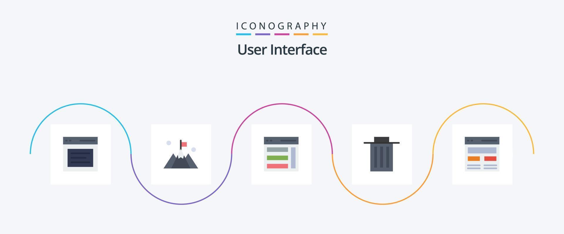 interfaz de usuario plana 5 paquete de iconos que incluye basura. borrar. usuario. usuario. bien vector