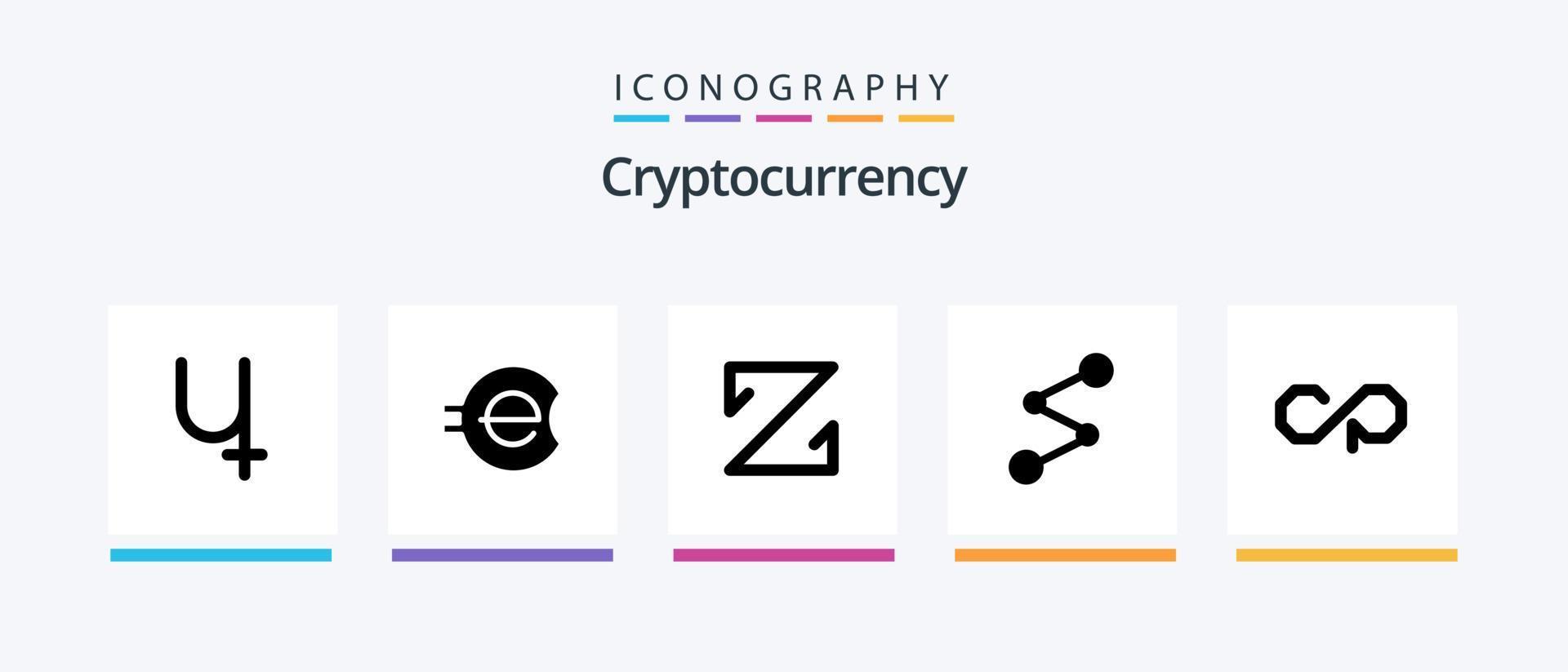 Cryptocurrency Glyph 5 Icon Pack Including coin . crypto . crypto currency. coin. Creative Icons Design vector