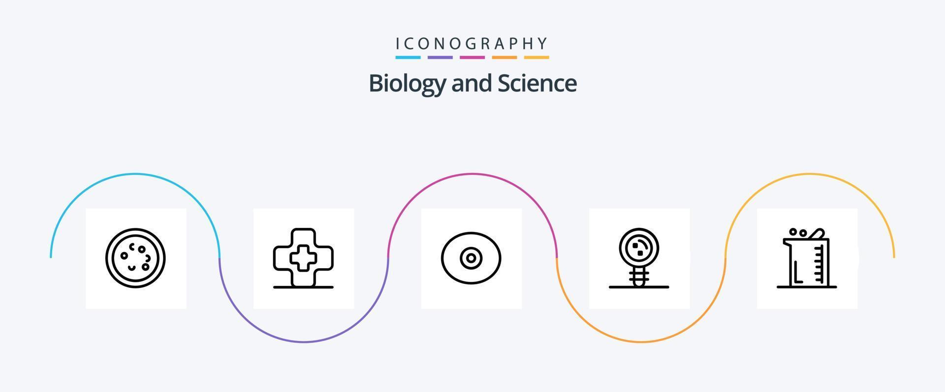 Biology Line 5 Icon Pack Including biochemistry. genetic. anatomy. dna. chemistry vector