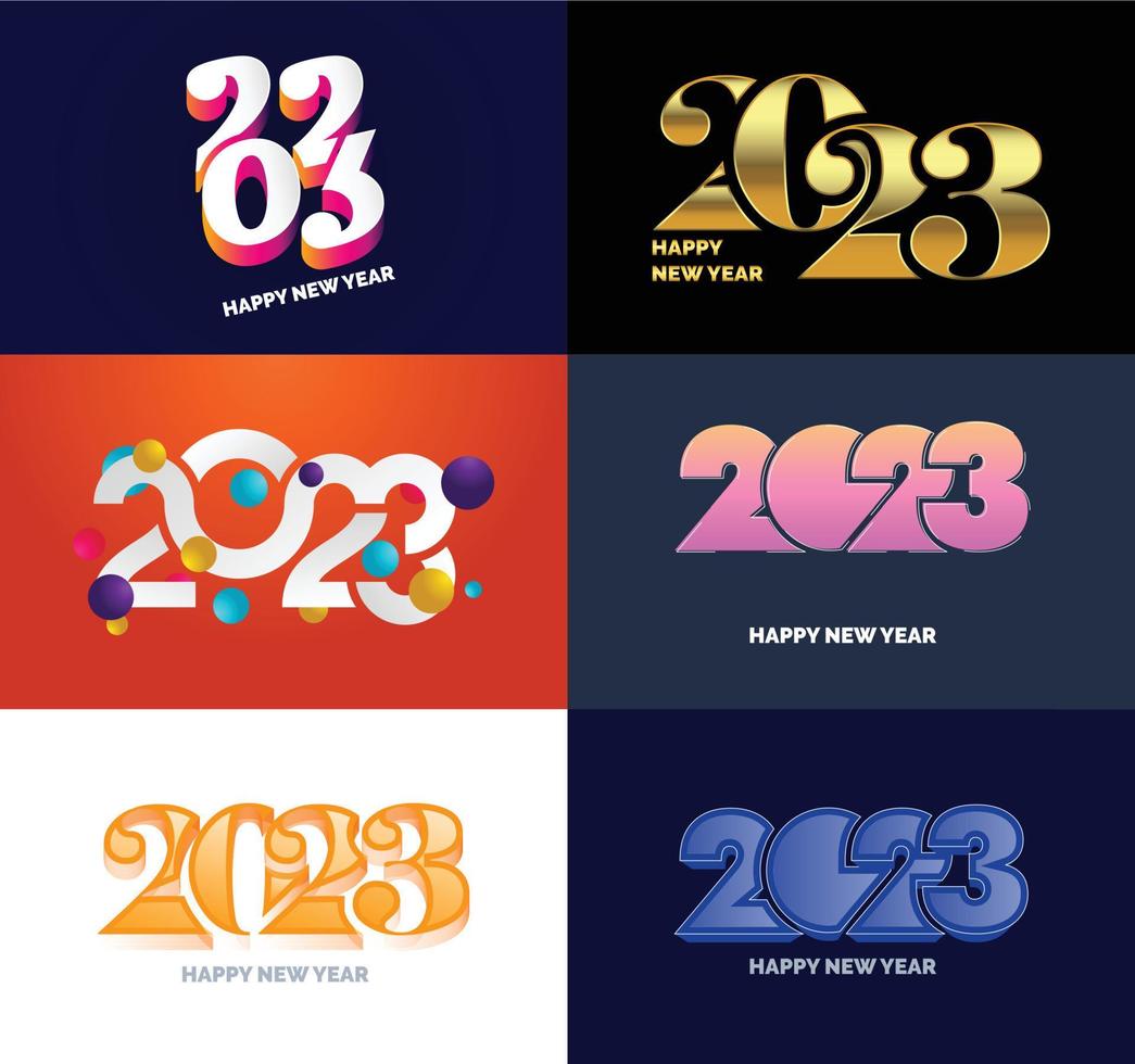 Big Set of 2023 Happy New Year logo text design 2023 number design template vector