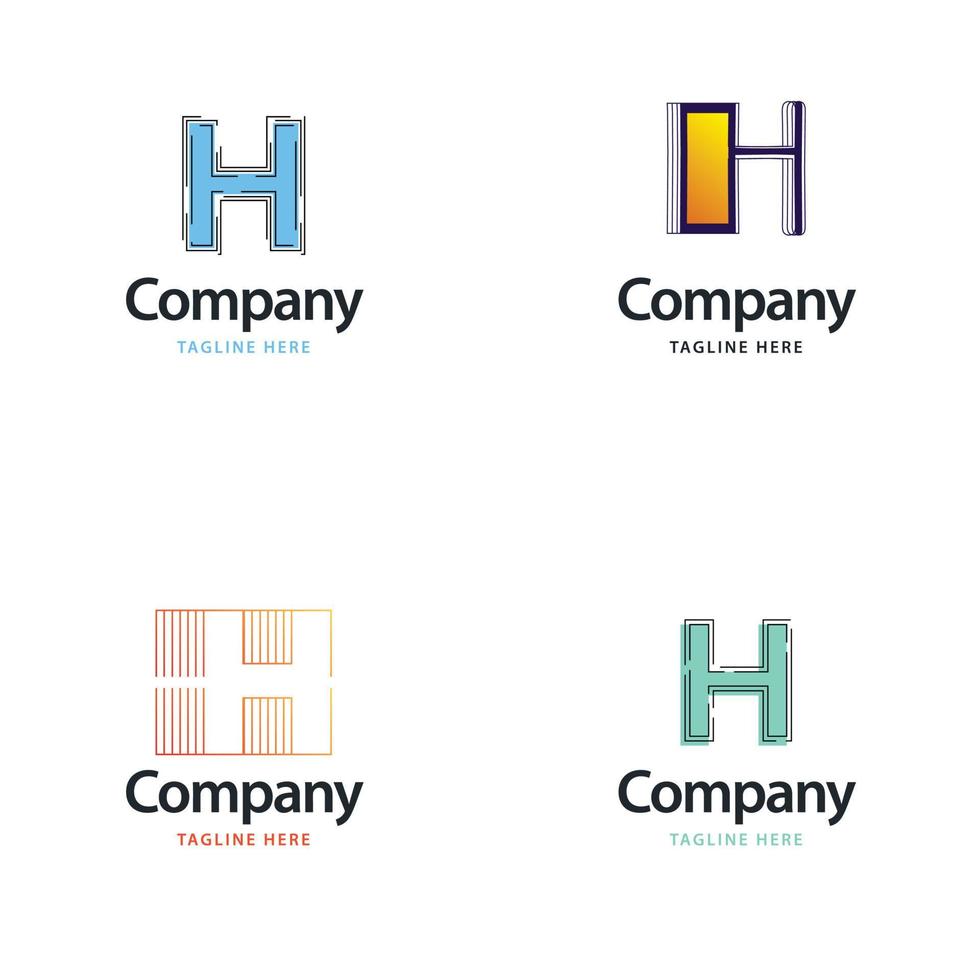 Letter H Big Logo Pack Design Creative Modern logos design for your business vector