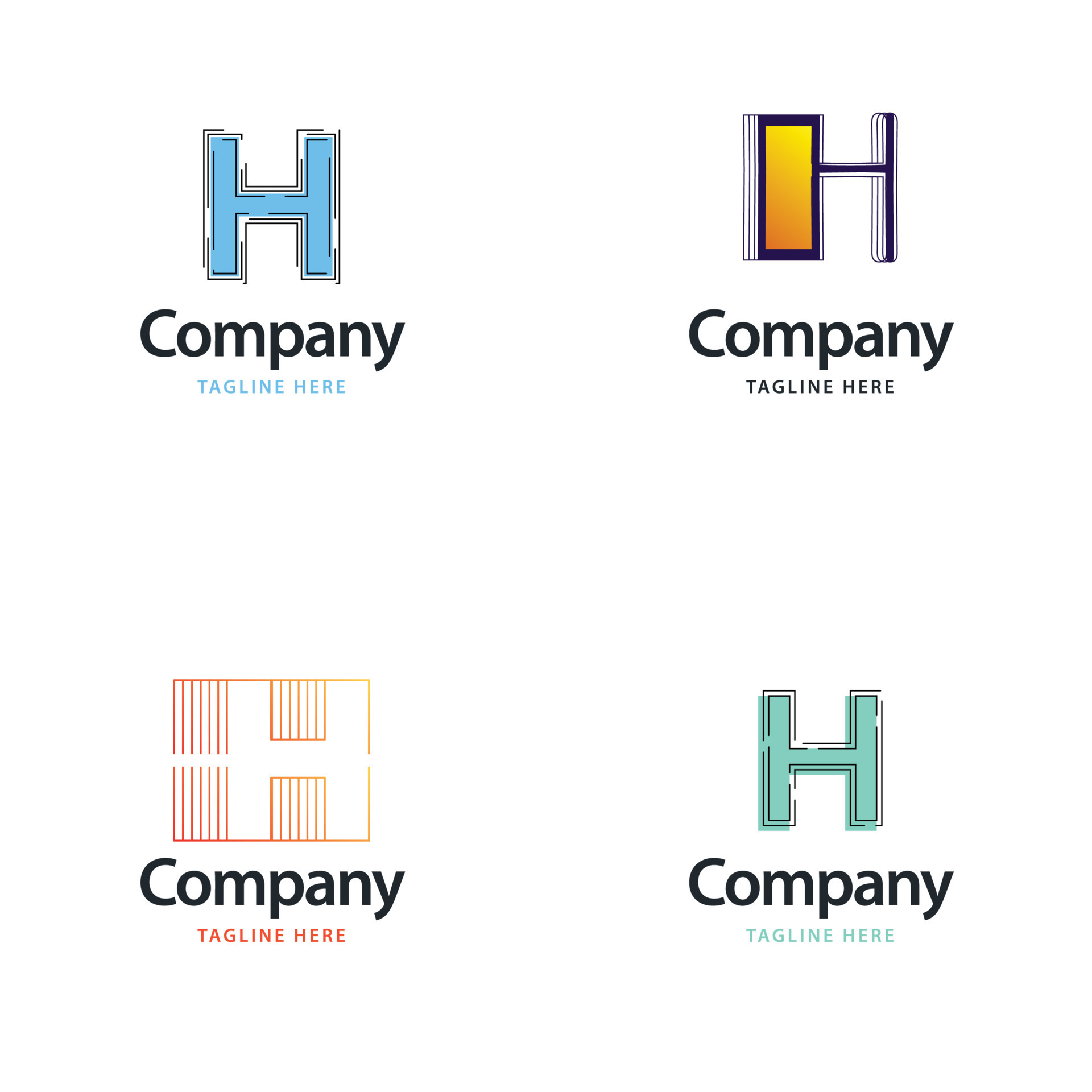 Letter H Big Logo Pack Design Creative Modern logos design for your ...