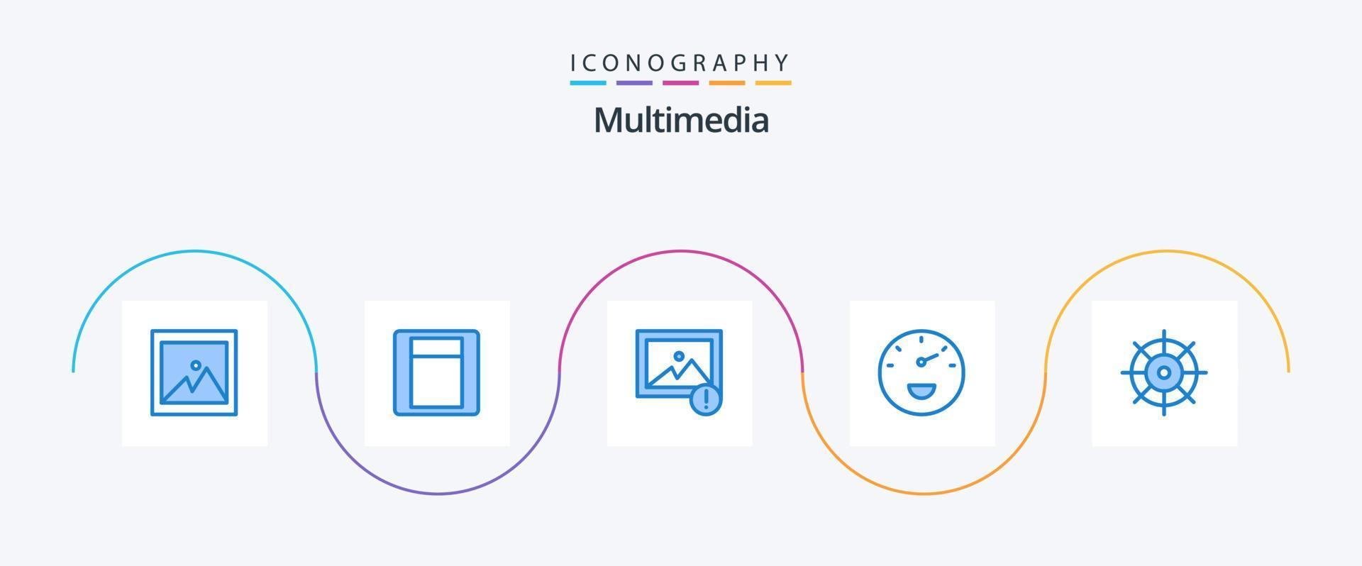 Multimedia Blue 5 Icon Pack Including . photo. preferences. control vector