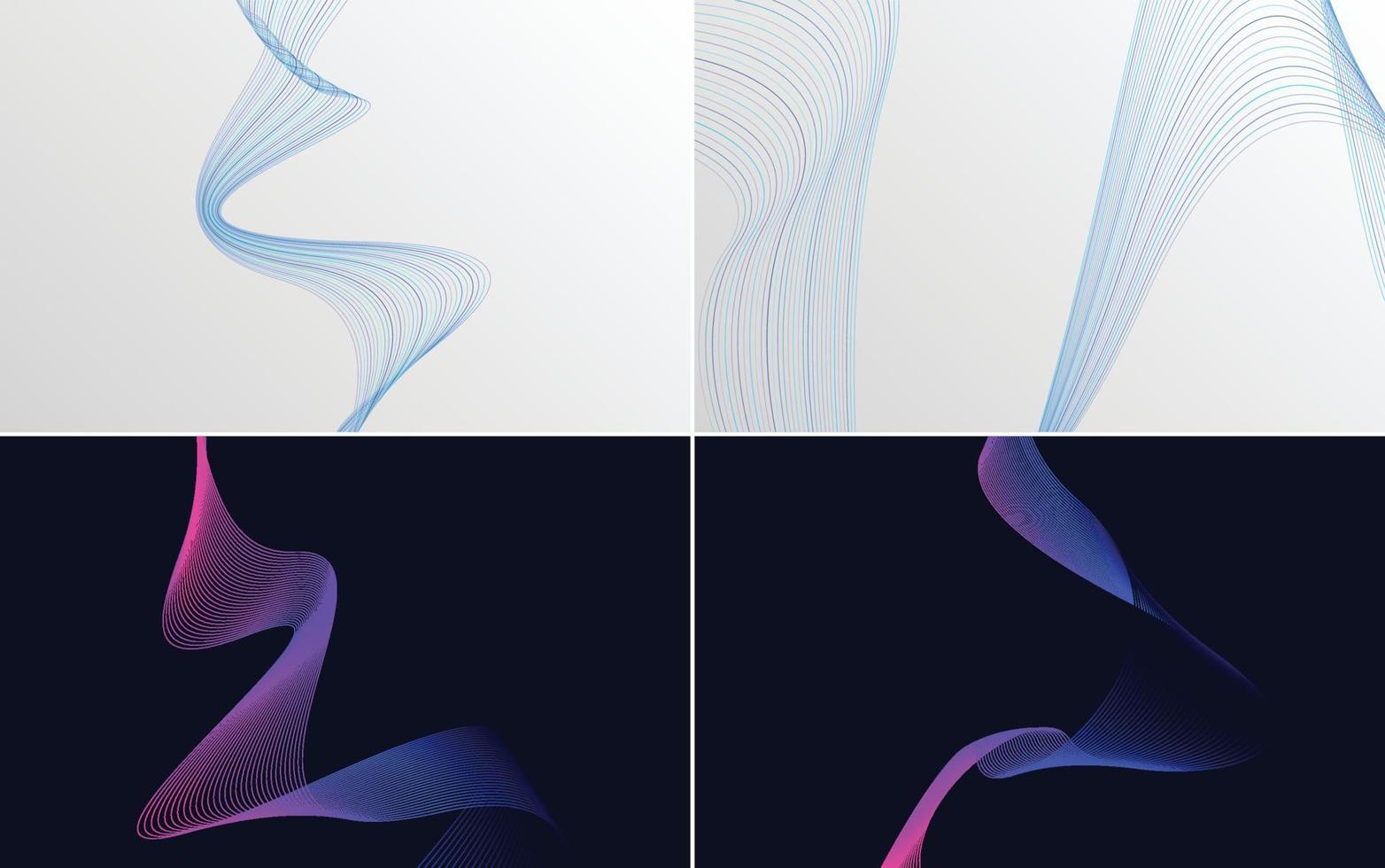 Collection of geometric minimal lines pattern set vector