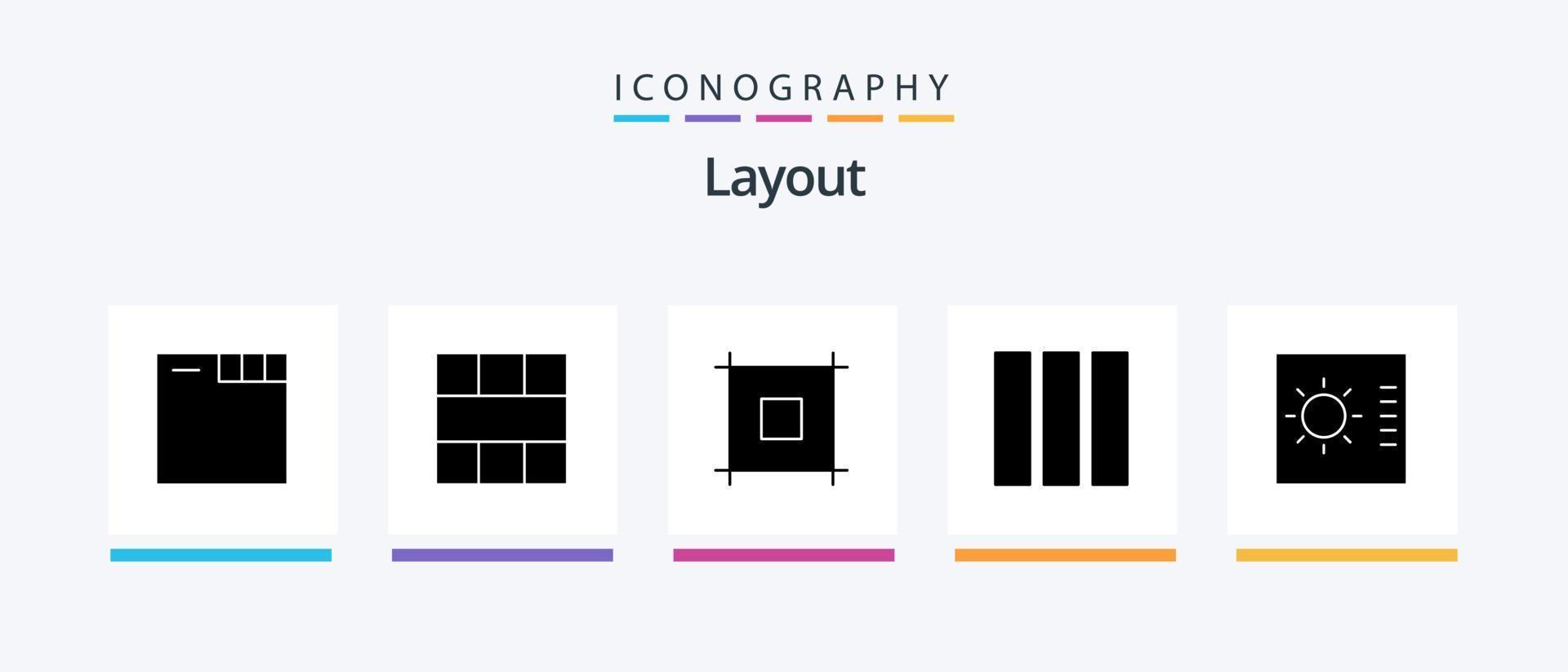 Layout Glyph 5 Icon Pack Including . gauge. layout. control. layout. Creative Icons Design vector