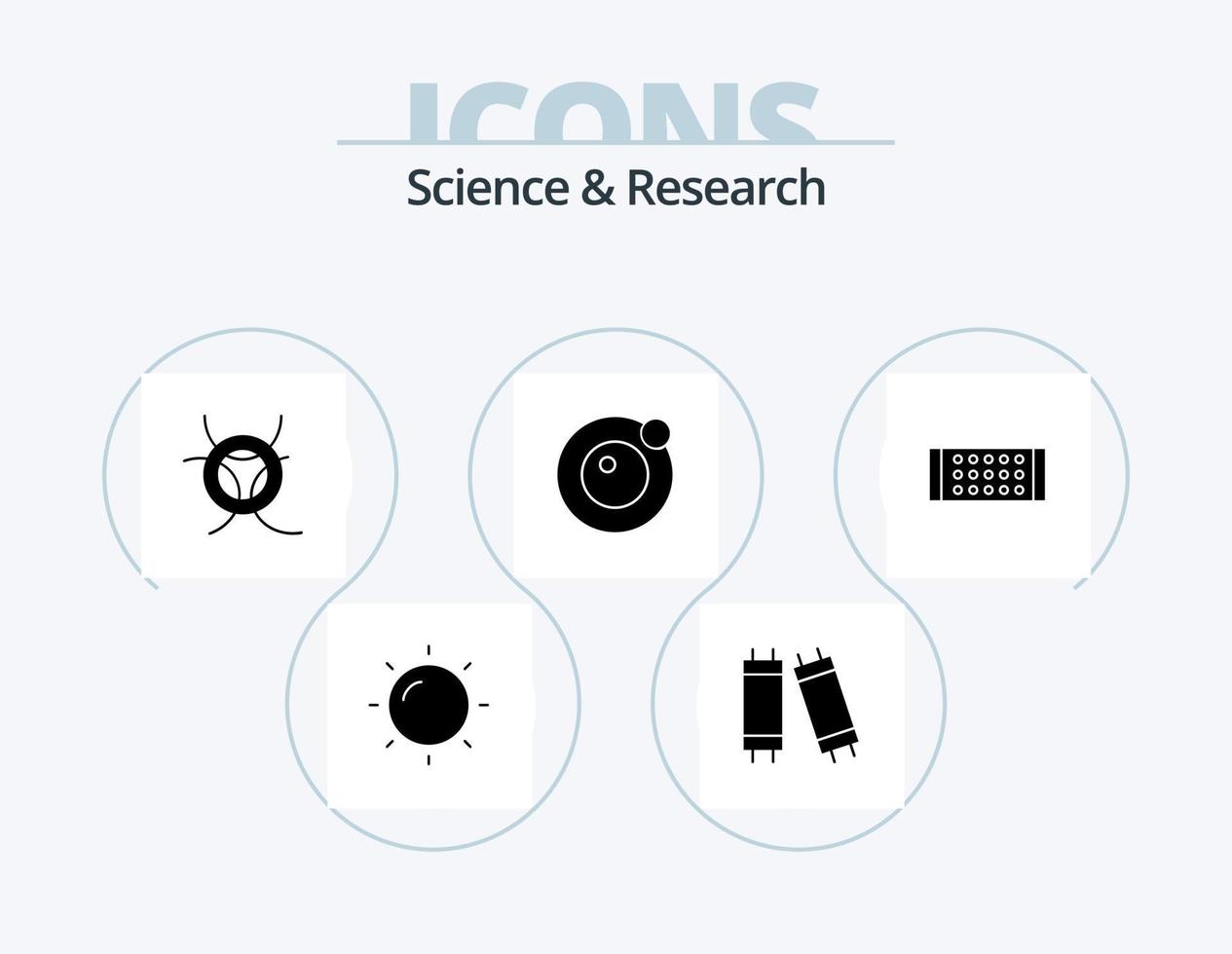 Science Glyph Icon Pack 5 Icon Design. . moon. . led vector