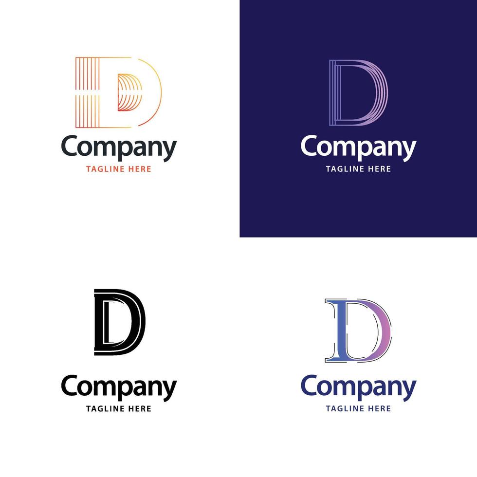 Letter D Big Logo Pack Design Creative Modern logos design for your business vector