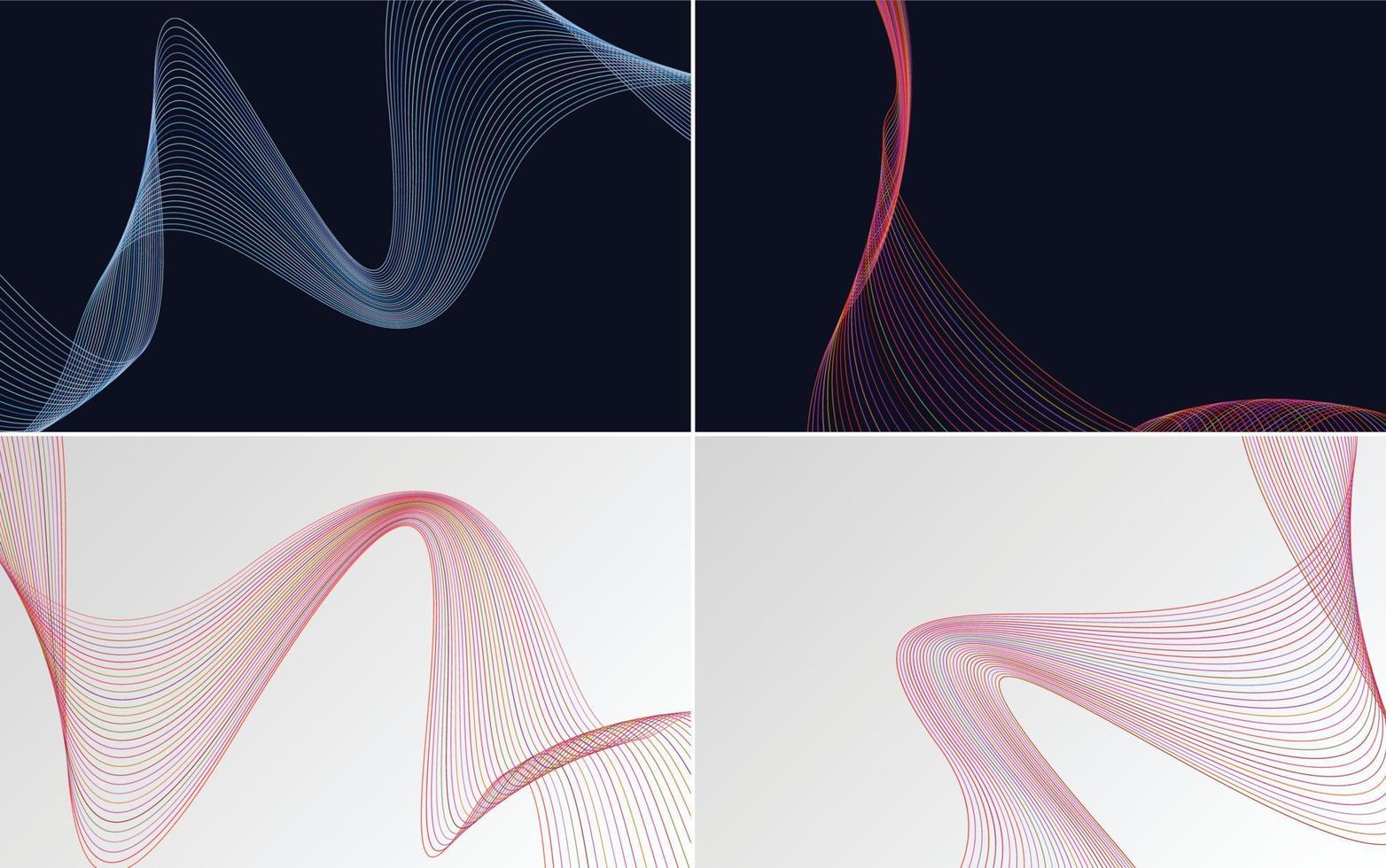 Collection of geometric minimal lines pattern set vector